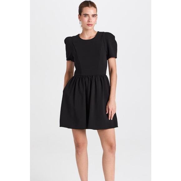 NWT Black Halo Black Crepe Chadwick Mini Dress Short Sleeve Round Neck Size 6 - Picture 14 of 16